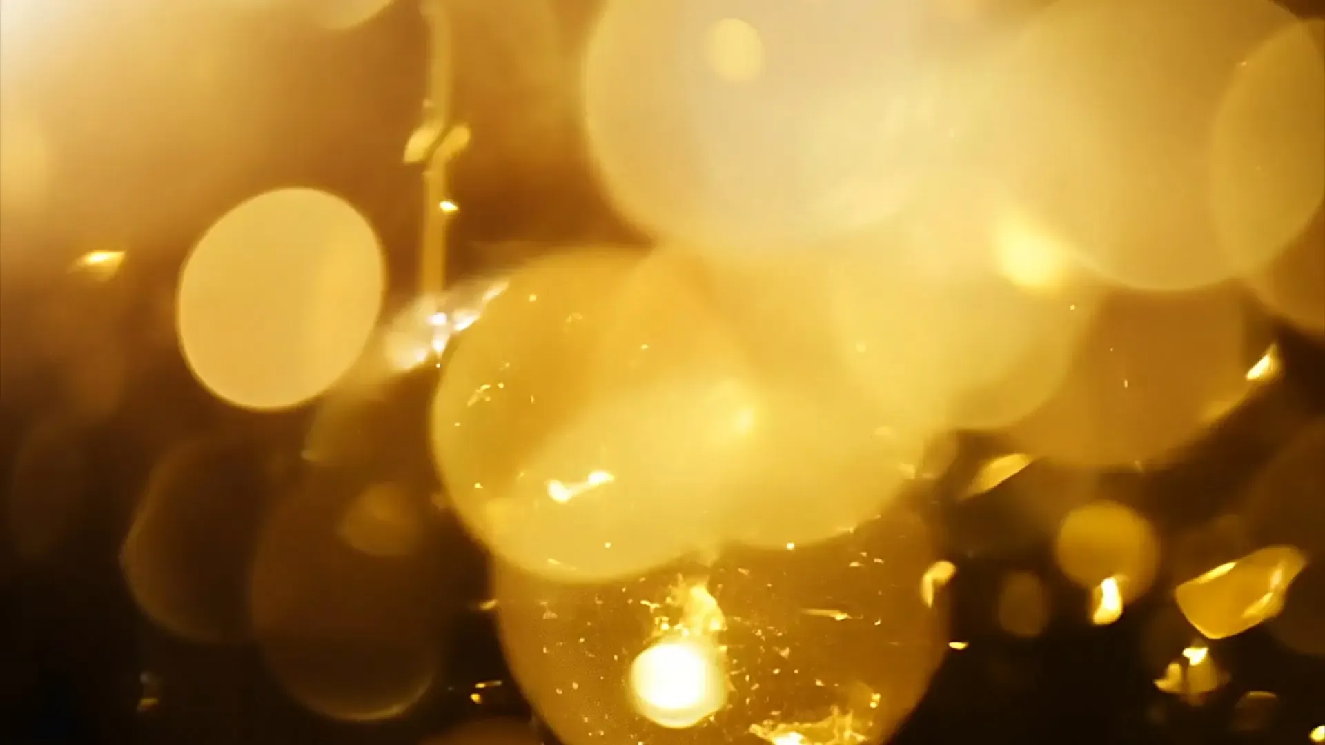 Warm Golden Bokeh Overlay for Romantic and Festive Videos